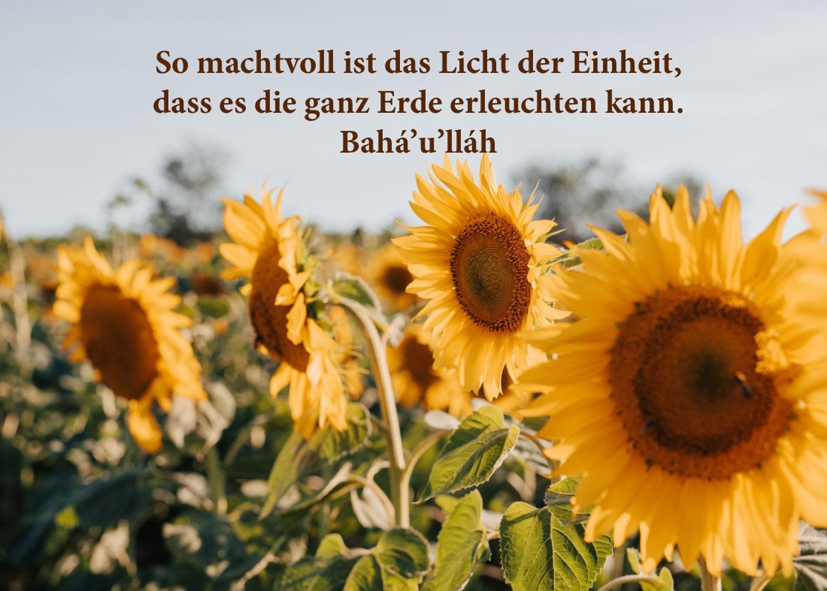 So machtvoll ist das Licht der Einheit, dass es die ganze Erde erleuchten kann. Baha'u'llah